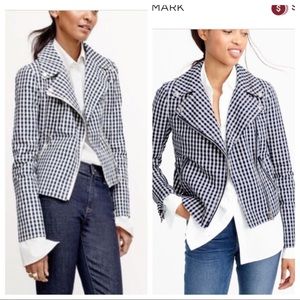 j crew Motorcycle jacket in gingham